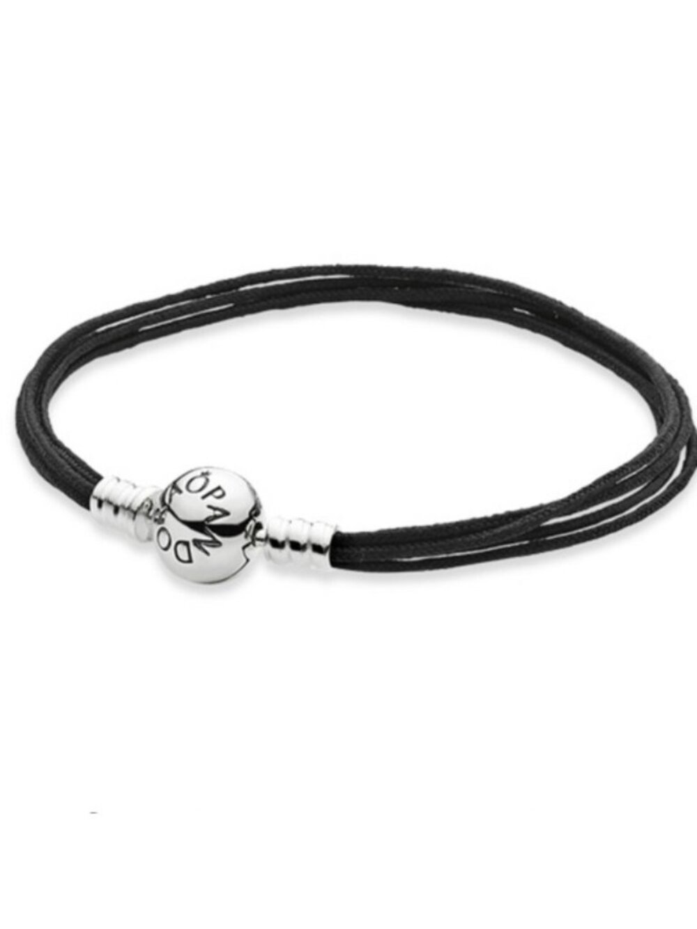 Pandora Multi-strand Black Fabric Bracelet w/ Sterling Silver Clasp - 590715CBK
